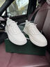 赫尼保羅運動(dòng)男鞋韓版男士大碼休閑板鞋高檔牛皮小白鞋軟底舒適一腳蹬男鞋 白色 41 (255mm) 皮鞋碼 曬單實(shí)拍圖