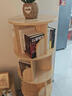 實(shí)木旋轉書(shū)架360度一體靠墻可移動(dòng)轉拐角書(shū)柜臥室床頭落地置物架 五層1.6m高_原木色_免漆松木 曬單實(shí)拍圖