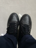 阿迪達斯（adidas）男女鞋板鞋春季皮面防潑水黑色百搭運動(dòng)休閑鞋 碳黑 42.5 曬單實(shí)拍圖
