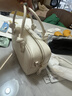 CHARLES&KEITH奶油色柔軟手提斜挎波士頓包生日禮物送女友CK2-30271574 Cream奶白色 S 曬單實(shí)拍圖