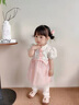 G.duck小黃鴨童裝女童連衣裙夏季嬰兒公主裙周歲禮服女寶寶裙子兒童漢服 粉紅色 73 建議7-9個(gè)月13-18斤 曬單實(shí)拍圖