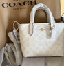 蔻馳（COACH）【品牌直供】女士小號寬肩帶手提單肩斜挎托特包CW032禮物 曬單實(shí)拍圖