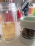 物生物（RELEA）玻璃杯男女士雙層耐高溫茶水分離杯家用高顏值大容量辦公泡茶專(zhuān)用 綠色（雙層）380ml 曬單實(shí)拍圖