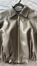 UR秋季新款女裝復古流光風(fēng)抽繩超寬松PU外套UWG150084 中灰 (偏寬松) S (XS-S) 曬單實(shí)拍圖