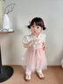 G.duck小黃鴨童裝女童連衣裙夏季嬰兒公主裙周歲禮服女寶寶裙子兒童漢服 粉紅色 73 建議7-9個(gè)月13-18斤 曬單實(shí)拍圖