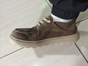 百麗男鞋舒適休閑鞋26夏新厚底增高4cm透氣輕盈布鞋8WK04 棕色 39 曬單實(shí)拍圖