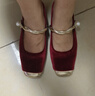達芙妮國風(fēng)皮鞋一字帶瑪麗珍鞋2026新中式拼接包頭秀禾新娘婚鞋女單鞋 酒紅色【跟高3cm】 38 【加購收藏&現貨立發(fā)】 曬單實(shí)拍圖