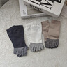 貓人五指襪子男士精梳棉抑菌防臭分趾襪撞色無(wú)骨短筒襪吸汗透氣短襪 【咖色+深灰+黑色】 無(wú)骨縫合不咯腳 3雙 均碼 【36-45碼】 曬單實(shí)拍圖
