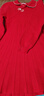 巴拉巴拉童裝女童新中式針織連衣裙款春裝紅色百褶公主裙子純棉 中國紅60611 130 曬單實(shí)拍圖