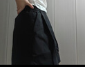 UR秋季新款女裝時(shí)尚氣質(zhì)通勤壓褶搭片寬松短褲UWU640051 黑色 S 曬單實(shí)拍圖