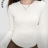 都市麗人打底衫女內搭可外穿洋氣顯瘦圓領(lǐng)魚(yú)骨正肩修身百搭長(cháng)袖t恤上衣 曬單實(shí)拍圖