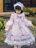 G.duck小黃鴨童裝洛麗塔公主裙女童連衣裙春秋季蝴蝶結生日禮服蓬蓬裙女 粉紫色 100 建議2~3歲（ 90-100cm） 曬單實(shí)拍圖