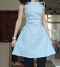 UR春季新款女摩登氣質(zhì)褶皺收腰顯瘦無(wú)袖連衣裙UYY750030 淡藍 S 曬單實(shí)拍圖