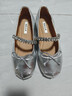百麗月光瑪麗珍女鞋平底休閑優(yōu)雅單鞋銀色芭蕾鞋3H9F5CQ5 皎月銀 35 曬單實(shí)拍圖