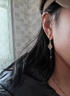 蔓笙2026年新款流蘇耳環(huán)女韓國氣質(zhì)仿貓眼耳墜天使之眼百搭長(cháng)款銀耳飾 水滴流蘇耳環(huán)一對 曬單實(shí)拍圖