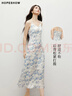 紅袖碎花連衣裙2025夏秋新款女裝【青瓷素韻】緞面解構打攬輕熟吊帶裙 米底蘭花648 L 曬單實(shí)拍圖