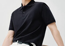 京東京造【奢材桑蠶絲】polo衫男短袖男士t恤休閑衣服高端禮物黑色3XL 曬單實(shí)拍圖