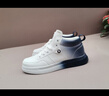 花花公子（PLAYBOY）鞋子男鞋2026春夏季帆布鞋高幫男士休閑鞋時(shí)尚板鞋小白鞋白色42 曬單實(shí)拍圖