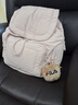 FILA 斐樂(lè )官方女子背包秋新款翻蓋雙肩包掛件小熊休閑書(shū)包包 灰藕粉-PK XS 曬單實(shí)拍圖