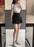 方致百褶裙女春秋夏季短裙jk制服毛呢裙子學(xué)院風(fēng)高腰a字半身裙小個(gè)子 黑色 【常規】西裝面料 L 【105-115斤】 曬單實(shí)拍圖