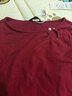 Olrain歐芮兒紅色設計感領(lǐng)口連肩短袖T恤女夏季2026新款收褶腰顯瘦上衣 紅色 M 曬單實(shí)拍圖
