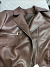 皮爾卡丹（pierre cardin）2026春秋新款皮衣外套女短款機車(chē)服爆款休閑小個(gè)子pu皮西裝領(lǐng)夾克 女裝十大品牌 咖啡色有內里雙層 2XL 建議130-145斤 曬單實(shí)拍圖
