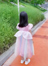 泡泡橙（BUBBLE ORANGE）艾莎公主裙子女童2026夏季新款兒童彩虹蓬蓬禮服連衣裙洋氣小女孩 彩色公主裙/單裙子 120 碼(建議身高110公分左右) 曬單實(shí)拍圖
