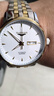 冠琴（GUANQIN）瑞士認證手表男士全自動(dòng)機械表防水夜光雙日歷國表商務(wù)百搭男表 條釘刻度鋼帶間白 曬單實(shí)拍圖