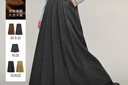 茵曼簡(jiǎn)約通勤百褶半身裙冬季女裝百搭A字大擺顯瘦中長(cháng)裙子 貴族灰 S 曬單實(shí)拍圖