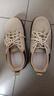 出口真皮休閑女2025秋季新款百搭防滑軟底休閑厚底運動(dòng)鞋 米白色 38 曬單實(shí)拍圖