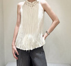 edition背心女度假風(fēng)彩色串珠掛脖壓褶無(wú)袖上衣EBD2TOPK01 曬單實(shí)拍圖