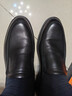 老人頭（LAORENTOU）商務(wù)休閑皮鞋男春秋季透氣軟底牛皮正裝婚禮鞋爸爸鞋 A90192 黑42 曬單實(shí)拍圖