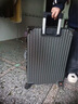 狄斯頓保羅  鋁框行李箱男女新款拉桿箱萬(wàn)向輪拉桿箱大容量旅行箱登機密碼箱 深灰色-加厚合金框【箱體可坐人】 24英寸 曬單實(shí)拍圖