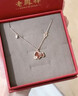 老鳳祥本命年馬年銀項鏈女款瑪瑙吊墜首飾紀念日生日禮物送女友老婆 曬單實(shí)拍圖
