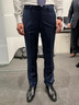 羅蒙（ROMON）西褲男長(cháng)褲春秋季修身小腳直筒免燙西裝褲子男商務(wù)條紋休閑九分褲 深灰色XK109 32 曬單實(shí)拍圖