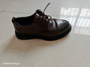百麗通勤商務(wù)皮鞋男鞋春夏牛皮褶皺皮休閑皮鞋A1373 棕色-單里 40 曬單實(shí)拍圖