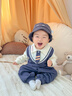 希苑嬰兒衣服男寶寶哈衣爬服A類(lèi)棉莫小紳士時(shí)尚新生兒連體衣 小博士 曬單實(shí)拍圖