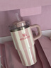 STANLEY保溫杯水杯吸管杯大容量不銹鋼保溫保冷杯男女禮物591ML粉白春日 曬單實(shí)拍圖