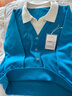 2026春季新款拼接假兩件polo領(lǐng)洋氣針織衫女高端顯瘦軟糯打底外穿 藍色 L 105-115斤 曬單實(shí)拍圖