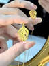 中國黃金（CHINA GOLD）金枝玉葉黃金項鏈女款鏤空樹(shù)葉掛墜足金吊墜送女友老婆生日禮物 約0.3g 金枝玉葉黃金吊墜【贈925銀鏈】 曬單實(shí)拍圖