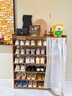小匠材鞋架家用門(mén)口多層入戶(hù)柜簡(jiǎn)易玄關(guān)防塵收納鞋柜茶色7層90cm 曬單實(shí)拍圖