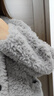 ELLE法式灰色毛絨短外套女2025冬季新款寬松通勤羊羔毛新年休閑上衣 中灰 S 曬單實(shí)拍圖