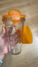 GLASSLOCK 韓國進(jìn)口玻璃水杯加厚可愛(ài)情侶杯隨手杯可愛(ài)透明茶杯 帶刻度鋼化玻璃橙色附杯套450ml 曬單實(shí)拍圖