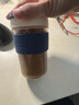 樂(lè )扣樂(lè )扣（LOCK&LOCK）蘇打杯咖啡玻璃杯男女學(xué)生便攜水杯460ML深藍色LLG965BLU 曬單實(shí)拍圖