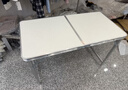 湯能優(yōu)品折疊桌戶(hù)外夜市擺攤地推便攜式折疊小桌子簡(jiǎn)易家用折疊餐桌椅組合 極光白100*50【三擋調節-單桌】 曬單實(shí)拍圖