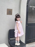 G.duck小黃鴨童裝女童連衣裙夏季新款公主裙兒童無(wú)袖裙子女寶寶夏天衣服 香芋紫 110 （建議身高100cm 4-5歲）cm 曬單實(shí)拍圖