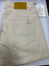 名郎（MELLEN）奢侈高檔冰絲牛仔褲男士夏季薄款透氣寬松直筒褲子七分休閑短褲男 678卡其色 32 （2尺5適合140斤左右） 曬單實(shí)拍圖