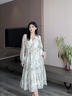 鹿王戀雪高檔氣質(zhì)連衣裙女士夏季2026新款小個(gè)子高級感收腰顯瘦百搭長(cháng)裙子 綠色 L 曬單實(shí)拍圖