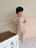 ELLE BABY莫代爾嬰兒連體衣夏季薄款寶寶衣服男童短袖爬爬服女童套頭包屁衣 燕麥色 90cm 【建議年齡1-2歲】 曬單實(shí)拍圖