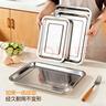 onlycook304不銹鋼托盤(pán) 加厚烤魚(yú)烤盤(pán)燒烤托盤(pán) 長(cháng)方形餐盤(pán)茶盤(pán)-深盤(pán)44.5 曬單實(shí)拍圖